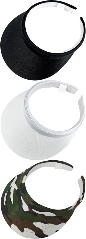 3 Pack Sports Sun Visor Hat Women Men Adjustable Clip On Visors Outdoor Golf Beach Cap