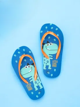 Adorable Dino Printed Flip-Flops For Boys