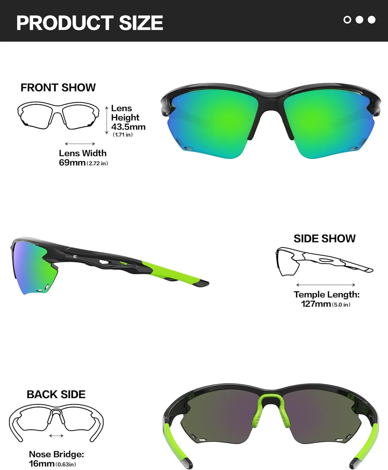 BIRCEN Sport Polarized Sunglasses for Men - Women: UV Protection Fishing Glasses for Driving Running Cycling