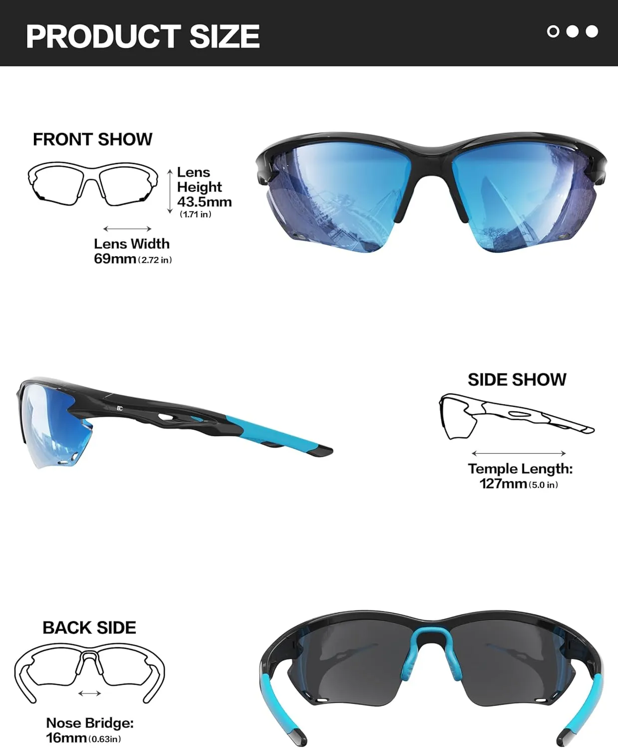 BIRCEN Sport Polarized Sunglasses for Men - Women: UV Protection Fishing Glasses for Driving Running Cycling
