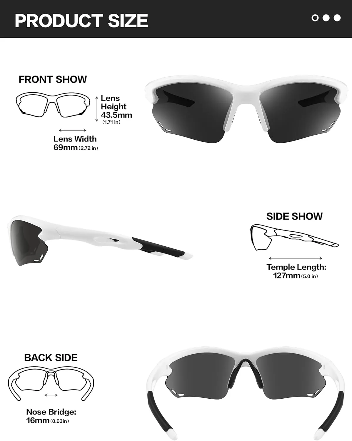 BIRCEN Sport Polarized Sunglasses for Men - Women: UV Protection Fishing Glasses for Driving Running Cycling