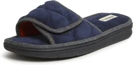 Dearfoams Men's Adjustable Indoor/Outdoor Memory Foam Machine Washable Summer Slide Slipper