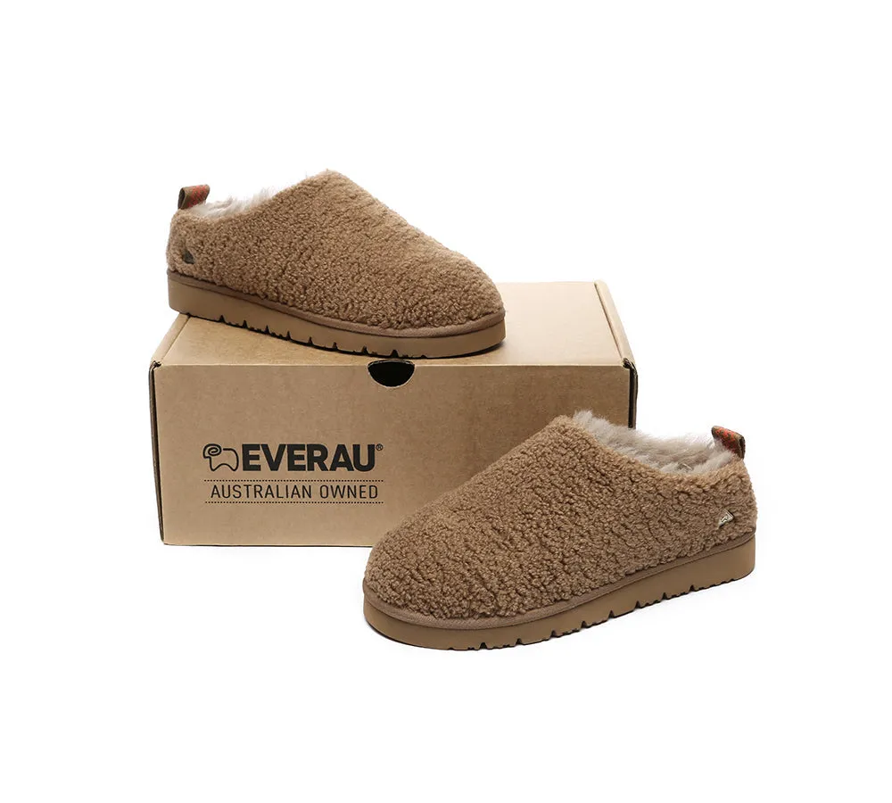 EVERAU® UGG Sheepskin Wool Plush Ankle Slippers Teddycozy