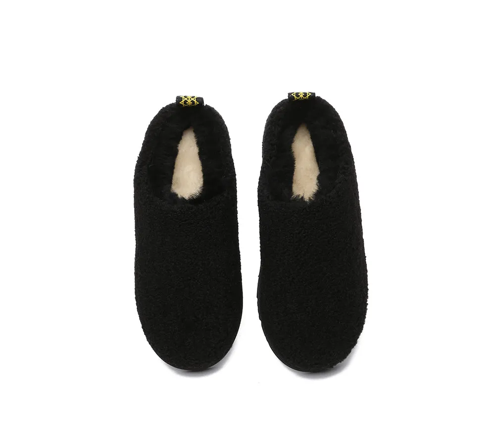 EVERAU® UGG Sheepskin Wool Plush Ankle Slippers Teddycozy