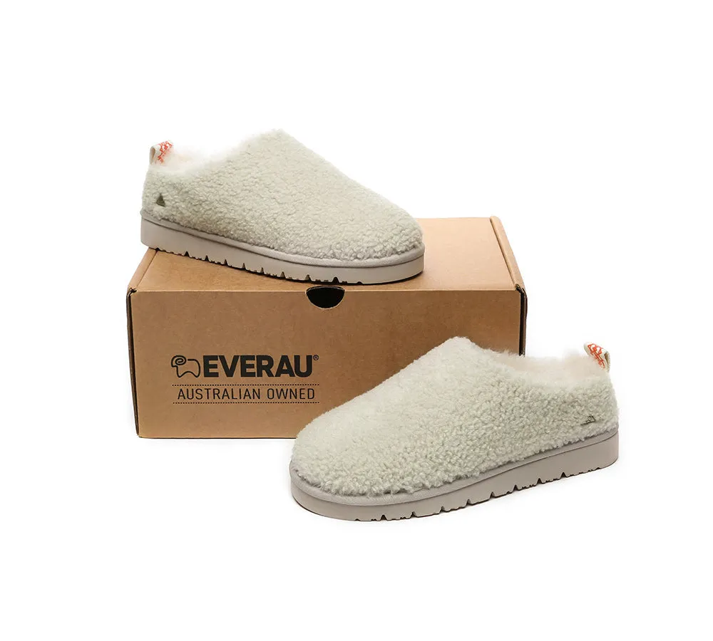 EVERAU® UGG Sheepskin Wool Plush Ankle Slippers Teddycozy
