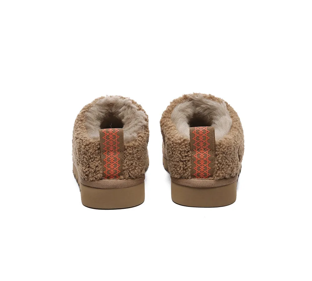 EVERAU® UGG Sheepskin Wool Plush Ankle Slippers Teddycozy