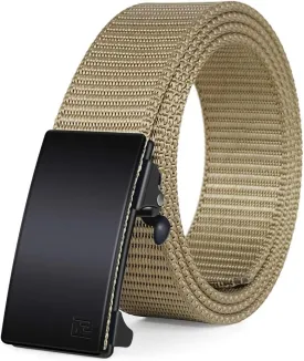 FAIRWIN Men's Ratchet Web Belt,1.25 inch Nylon Automatic Buckle,No Holes Invisible Belts for Men Jeans Pants