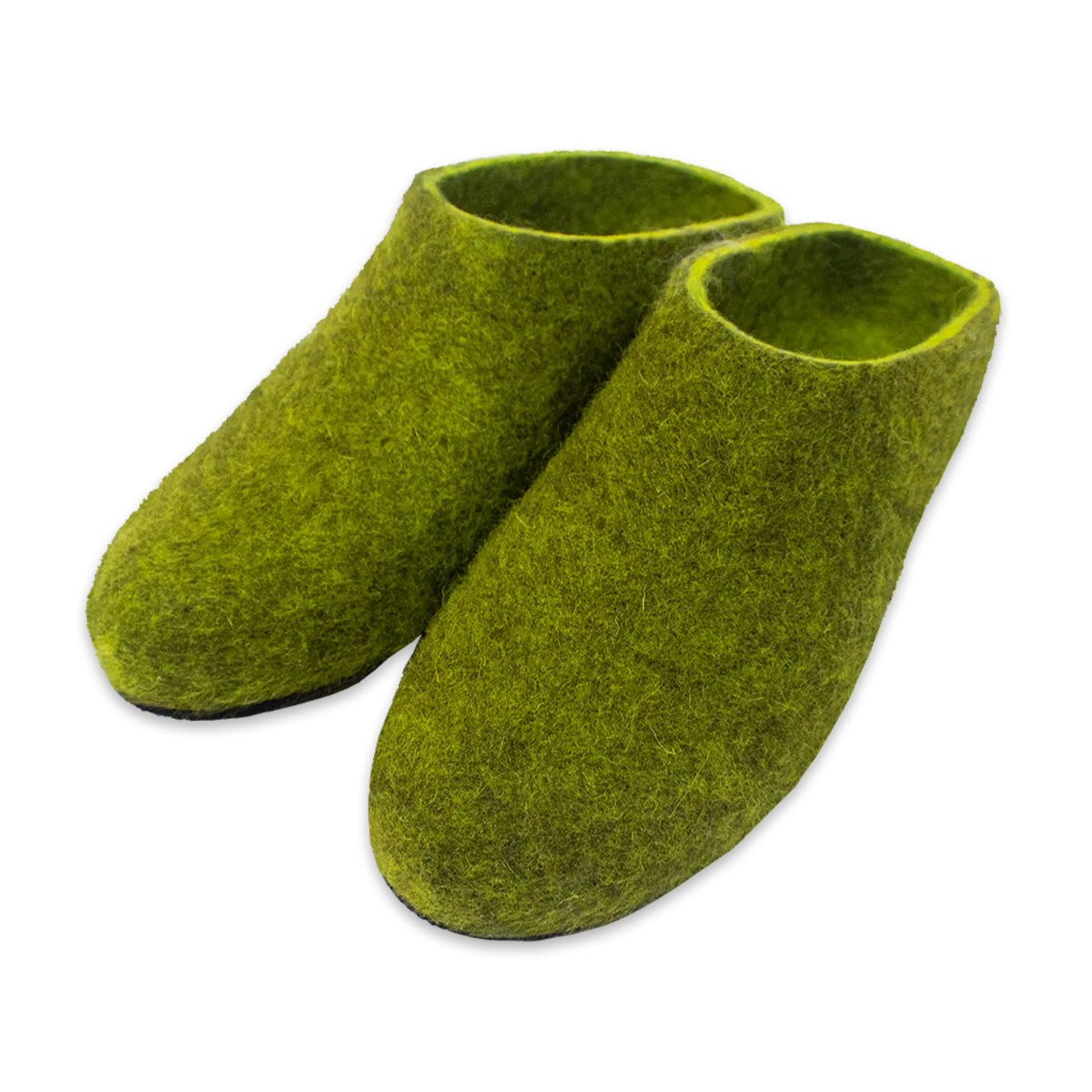 Lahtiset Felt Slippers w/ Rubber Sole, Lime Green