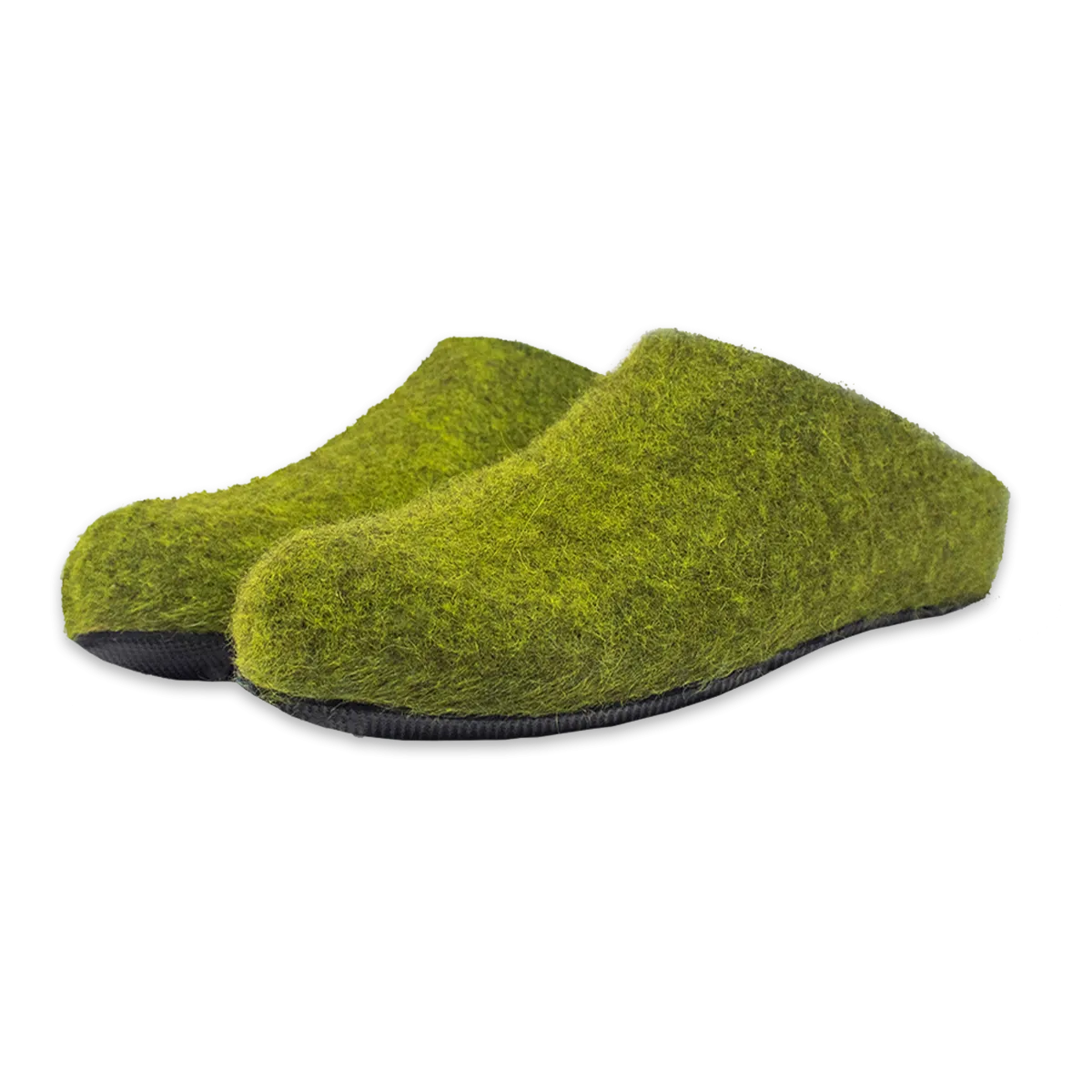 Lahtiset Felt Slippers w/ Rubber Sole, Lime Green