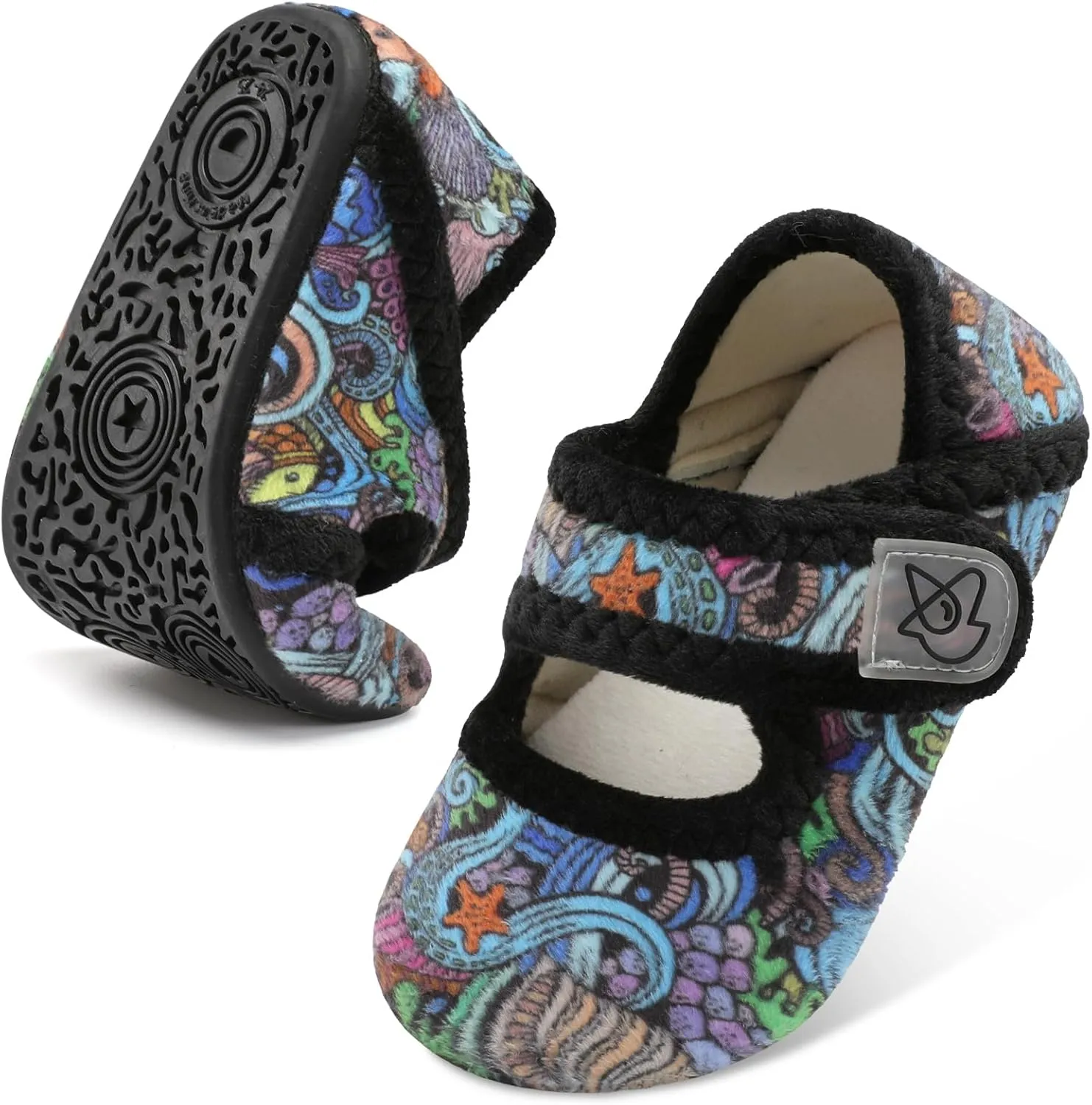 LeIsfIt Toddler Slippers - Boys & Girls Wide Adjustable House Shoes, Warm Winter Non-Slip Indoor/Outdoor Slippers
