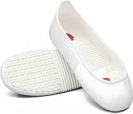 LG01 Crews Crew Guard Fuel oil Resistant (FO) Shoe Covers- CE/ASTM Anti-slip & Waterproof Rubber Overshoes for Work, Non-Slip Safety Protectors for Kitchen/Medical/Industry (White, LUS7.5-10)