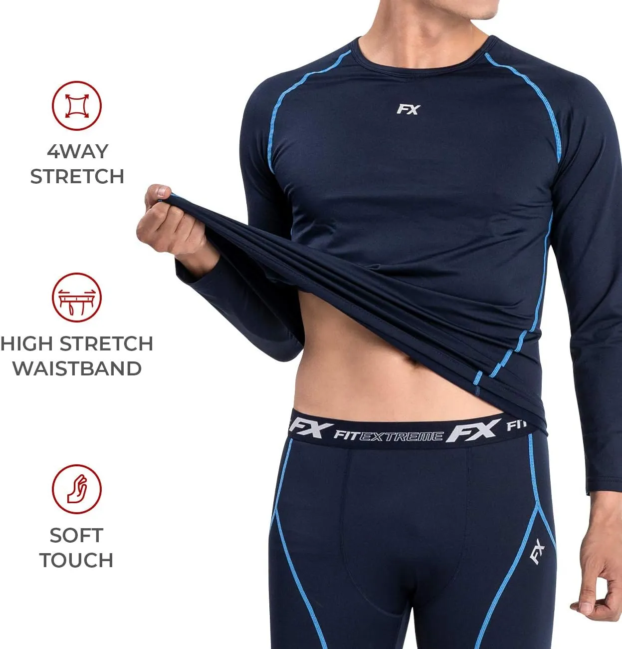 MAXHEAT Mens Thermal Underwear Long Johns Set with Fleece Lined