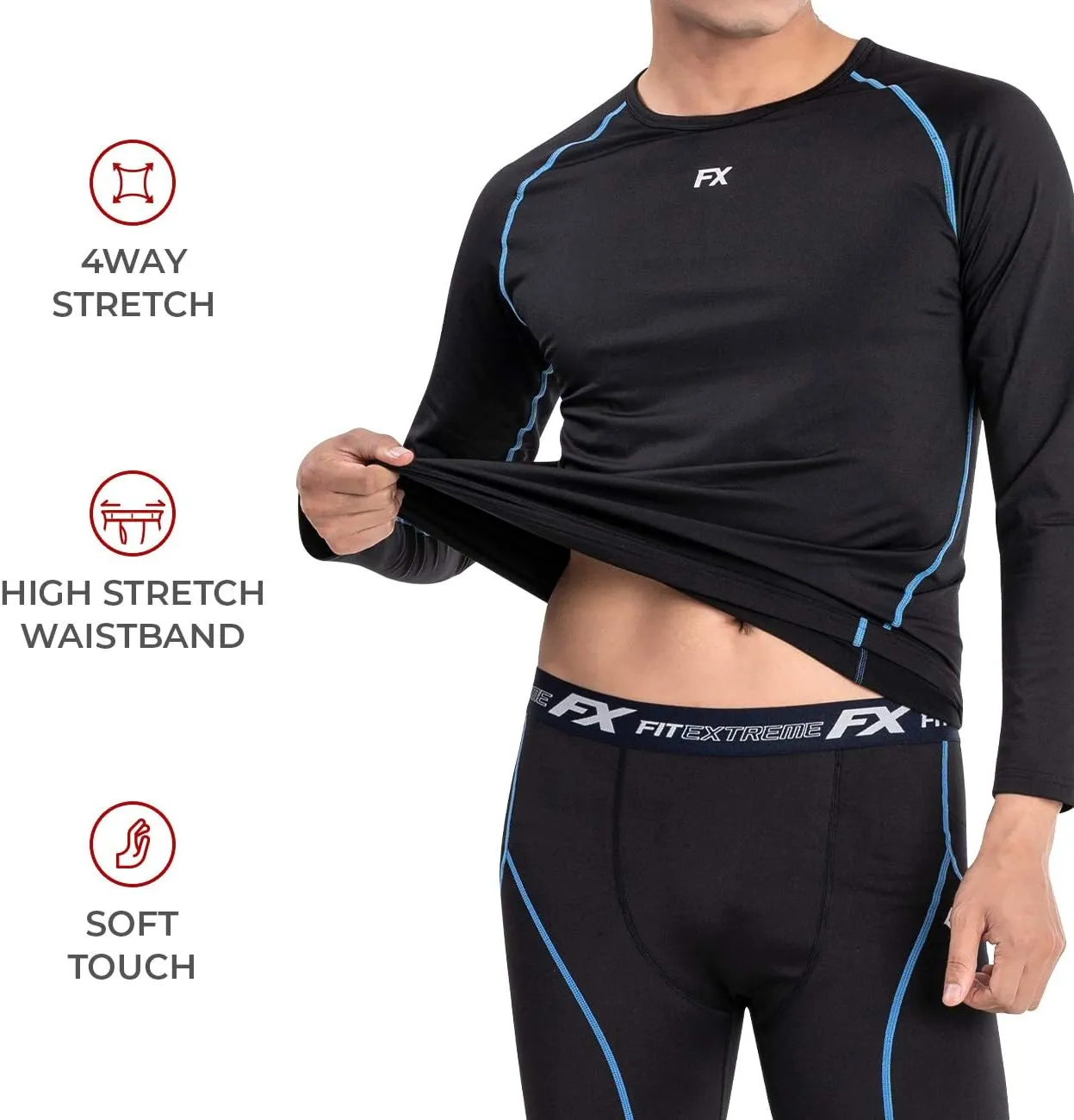 MAXHEAT Mens Thermal Underwear Long Johns Set with Fleece Lined