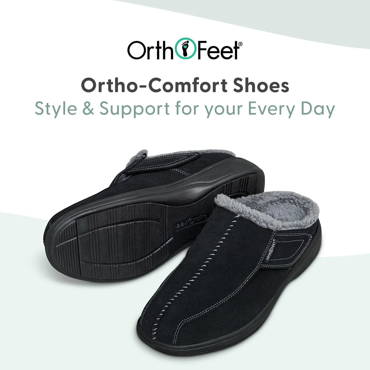 Orthofeet Men's Orthopedic Clog Slipper with Arch Support Asheville
