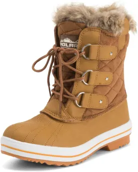 Polar Products Womens Snow Boot Quilted Short Winter Snow Rain Warm Waterproof Boots
