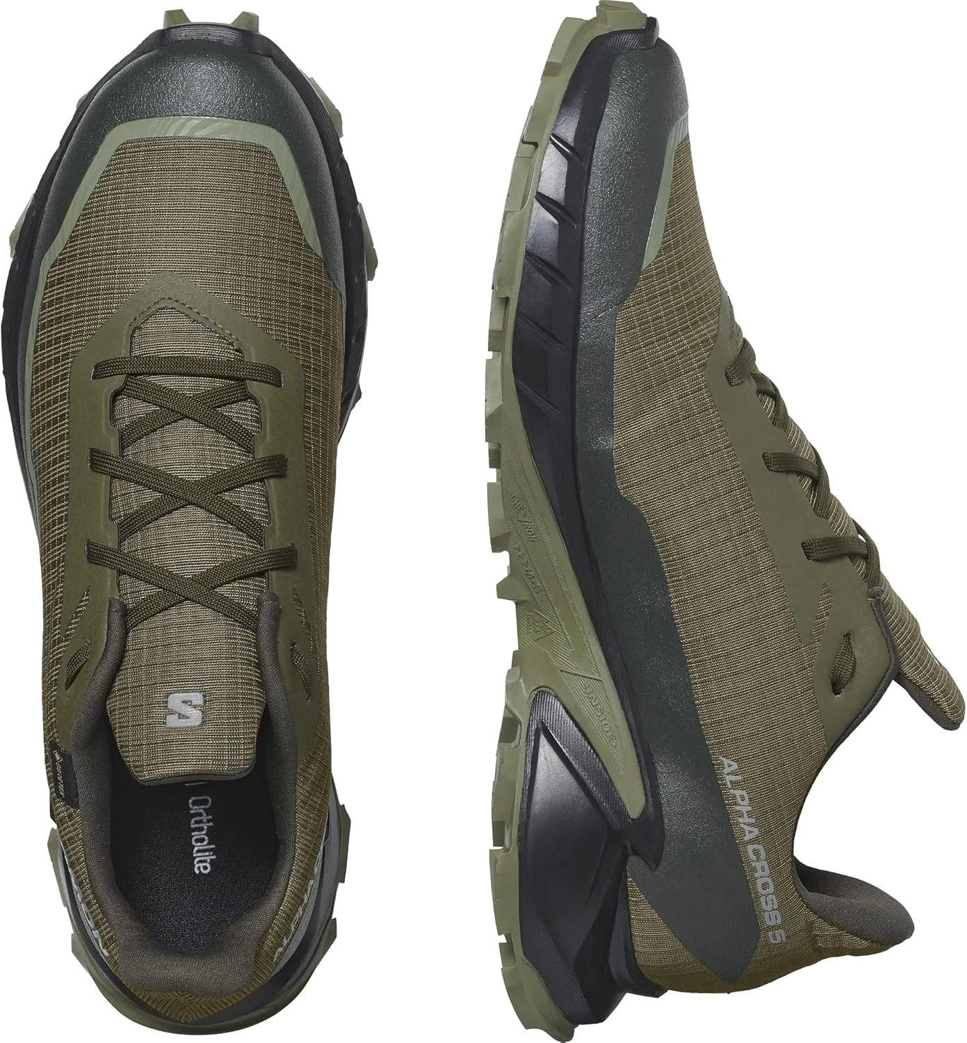 Salomon Men??s Alphacross 5 Gore-Tex, Waterproof Trail Running Shoes