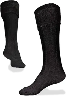 UT Kilts Hose, Traditional Scottish Socks for Kilts, Ribbed Design, Pull Up To Cuff Over Your Hose Flashes