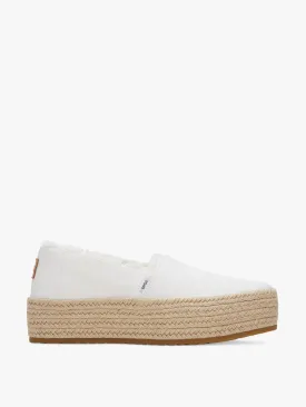 Valencia white canvas platform espadrilles