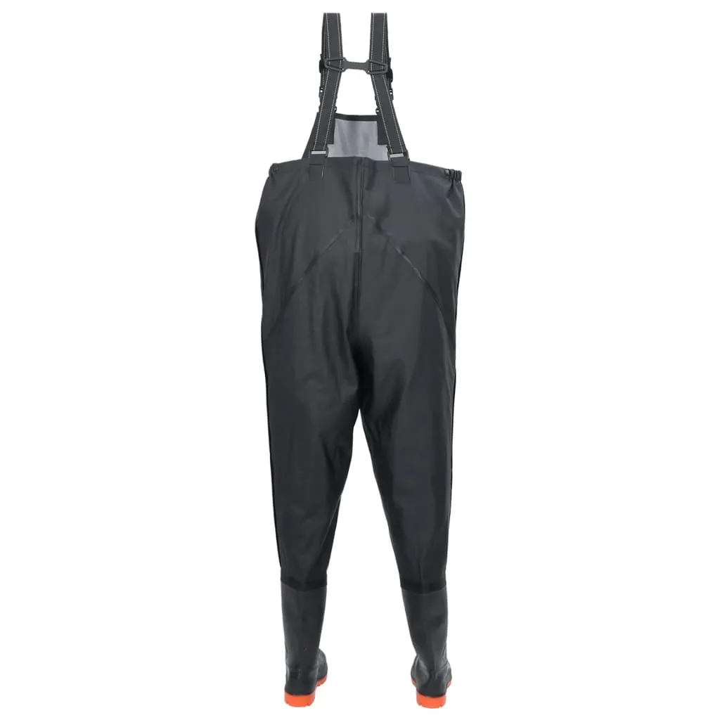 vidaXL Chest Waders with Boots Black Size 40