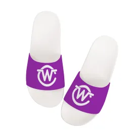 Woodcliff Lake Sandals V1 - White and Purple | Customized | Shoe Zero