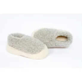 Yoko Full Unisex Light Grey Wool Slippers